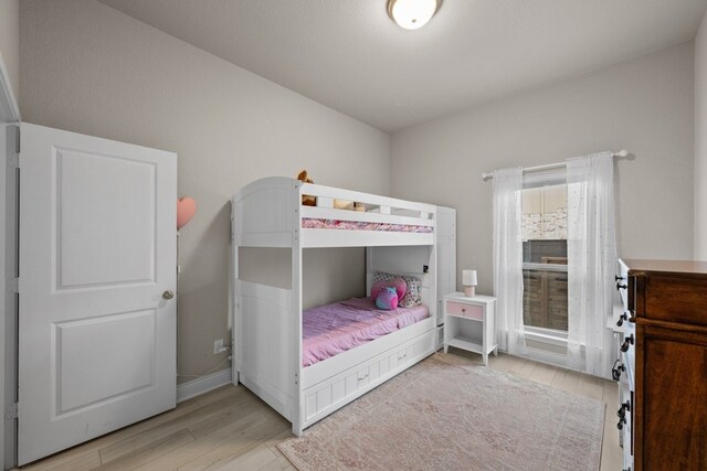 bedroom featuring light hardwood / wood-style flooring