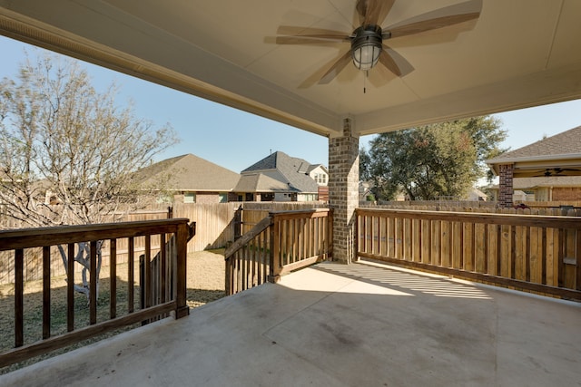 view of patio / terrace with ceiling fan