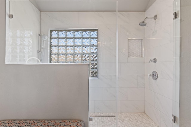 bathroom featuring an enclosed shower