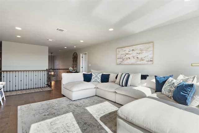 living room featuring wood-type flooring