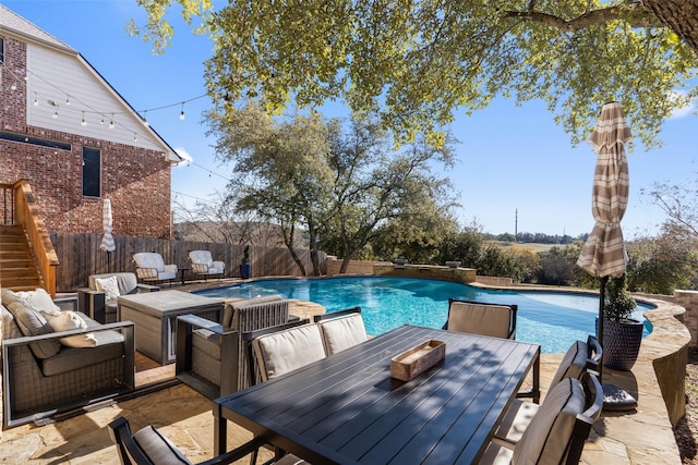 view of pool with an outdoor hangout area and a patio area