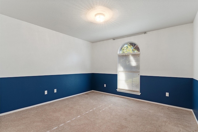 carpeted spare room featuring a textured ceiling