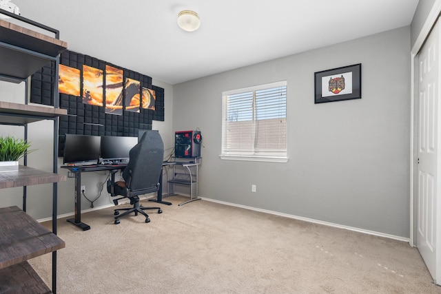 office area with carpet floors