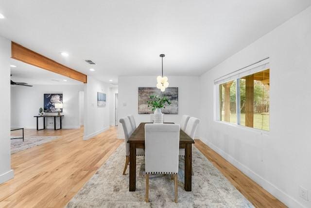 dining room featuring light hardwood / wood-style flooring