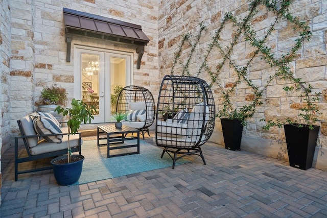 107 Bisset Ct, Austin, TX 78738 - view of patio with french doors and an outdoor hangout area
