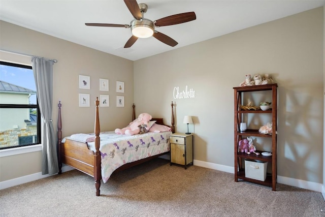 107 Bisset Ct, Austin, TX 78738 - bedroom with light carpet and ceiling fan