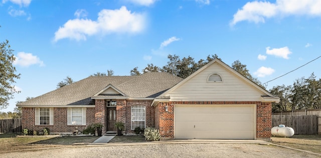 view of front facade with a garage