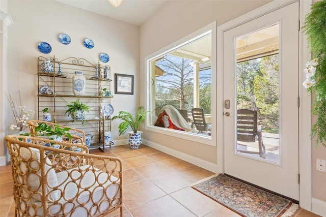 doorway featuring tile patterned floors