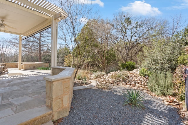 view of patio / terrace with ceiling fan