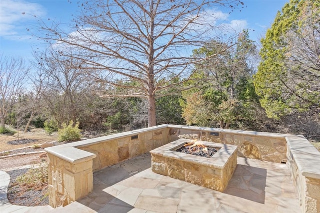 215 Goose Island Dr, Georgetown, TX 78633 - view of patio / terrace with an outdoor fire pit