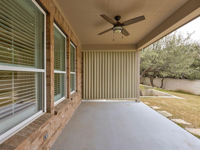 view of patio / terrace with ceiling fan