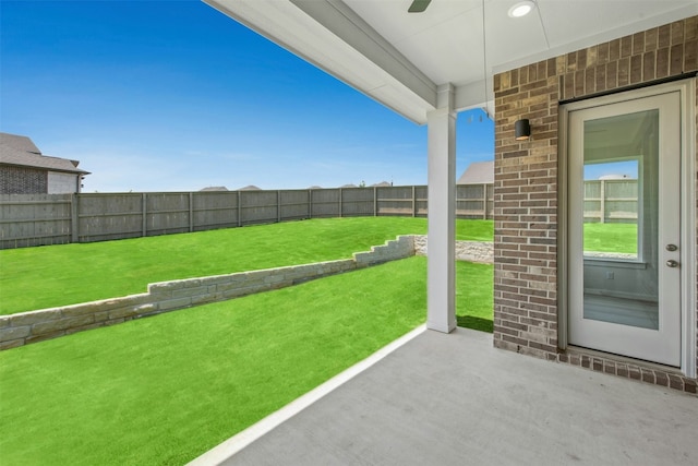 143 Big Pine Creek Ln, Bastrop, TX 78602 - view of yard with a patio area and ceiling fan