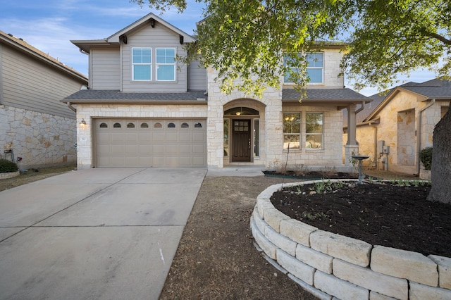 front facade featuring a garage