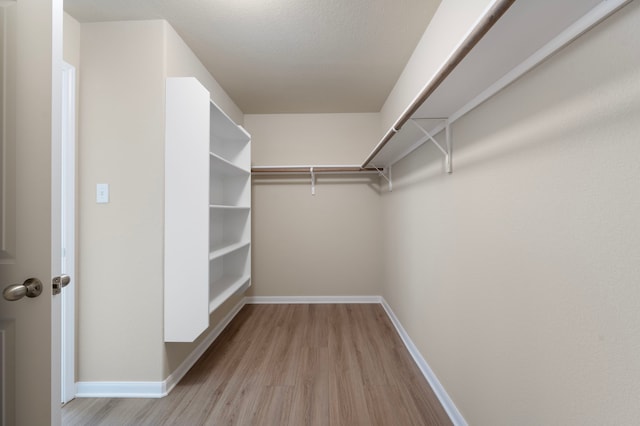 walk in closet featuring light hardwood / wood-style floors