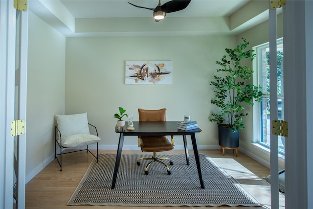 office featuring light wood-type flooring