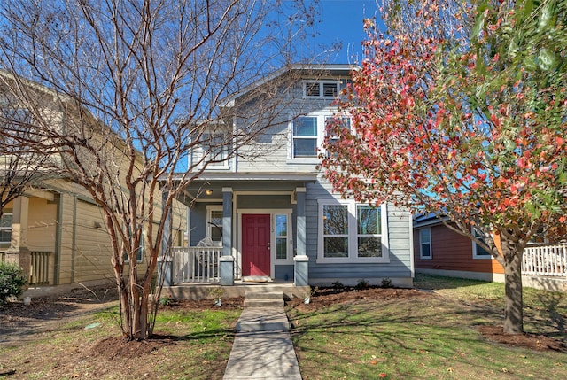 view of front of house with a front lawn