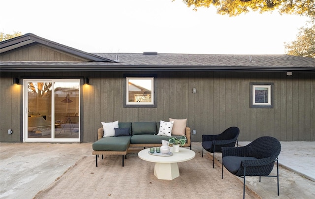 view of patio with an outdoor living space