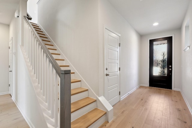 entryway featuring light hardwood / wood-style floors