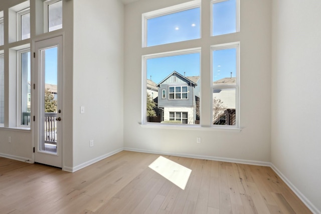 interior space with light hardwood / wood-style flooring