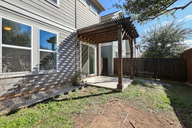 view of patio / terrace featuring a pergola