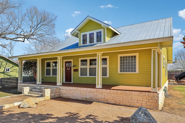 view of front of home with a porch