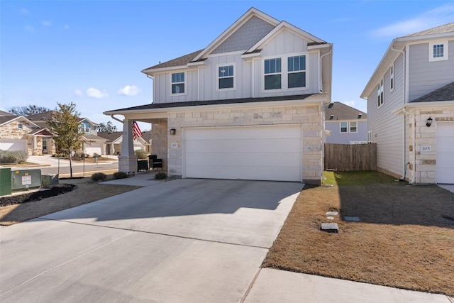 view of front of property featuring a garage