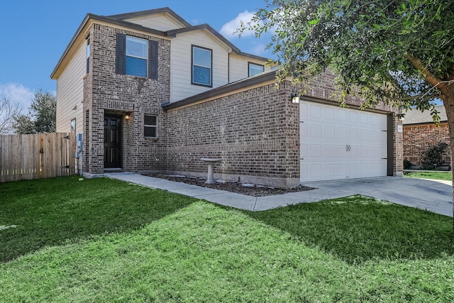 view of property featuring a front lawn