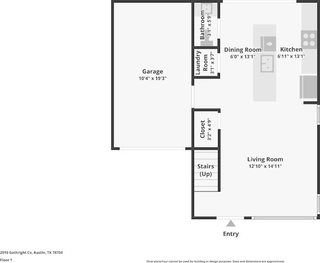 2010 Gathright Unit B, Austin, TX 78704 - view of room layout