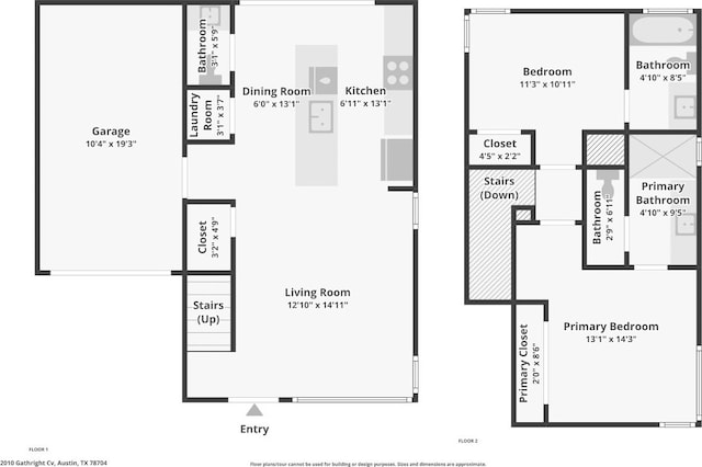 2010 Gathright Unit B, Austin, TX 78704 - view of home floor plan