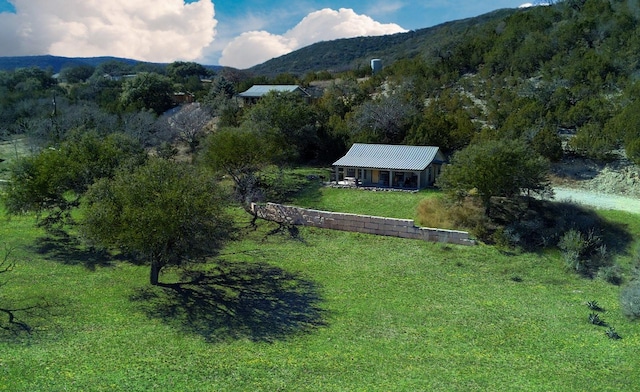 aerial view featuring a mountain view