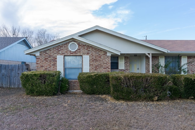 view of single story home