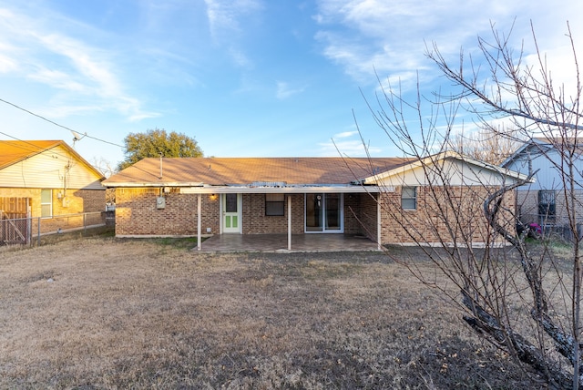 back of house featuring a patio