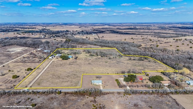 drone / aerial view with a rural view