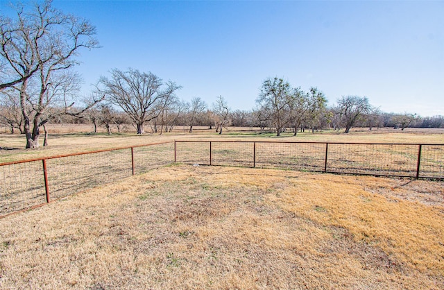 view of yard with a rural view