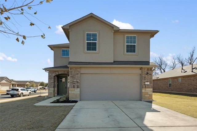 front of property with a garage and a front yard