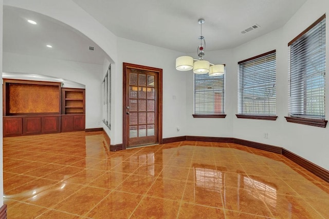 view of unfurnished dining area