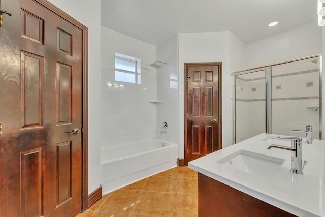 bathroom featuring vanity and tile patterned floors