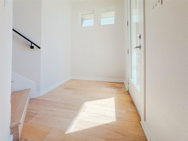 empty room with light wood-type flooring