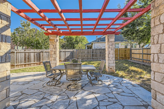 view of patio with a pergola