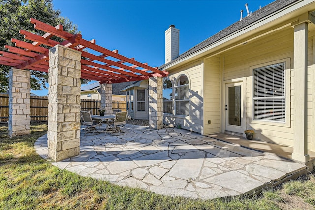 view of patio with a pergola