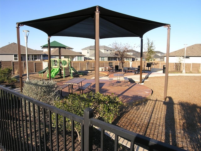 exterior space featuring a playground