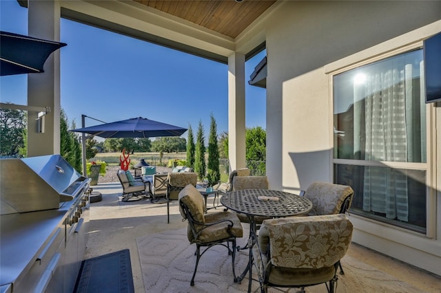 view of patio / terrace with outdoor dining area and area for grilling