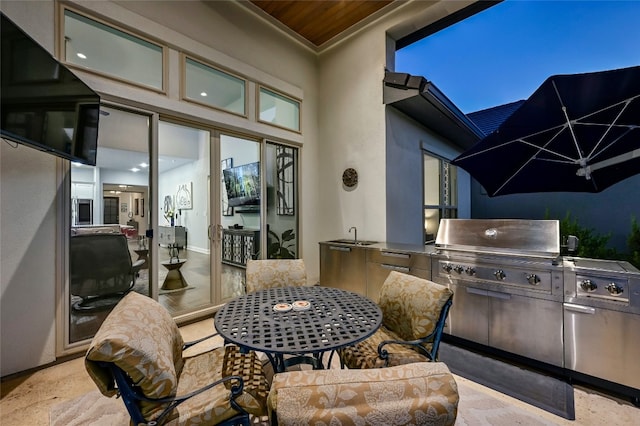 view of patio with grilling area and area for grilling