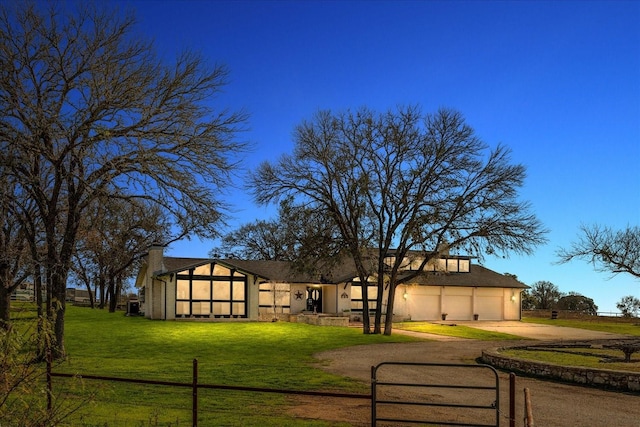 exterior space featuring a garage