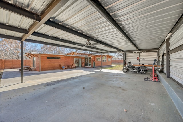 view of garage