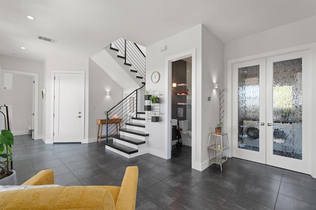 foyer with french doors