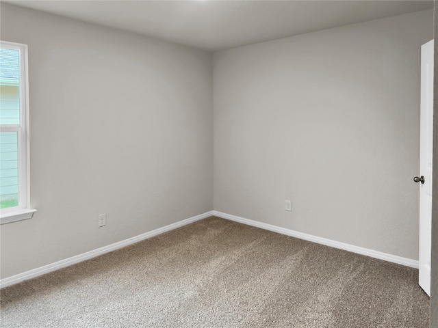 unfurnished room with carpet floors and a wealth of natural light