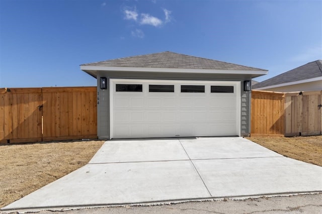 view of garage