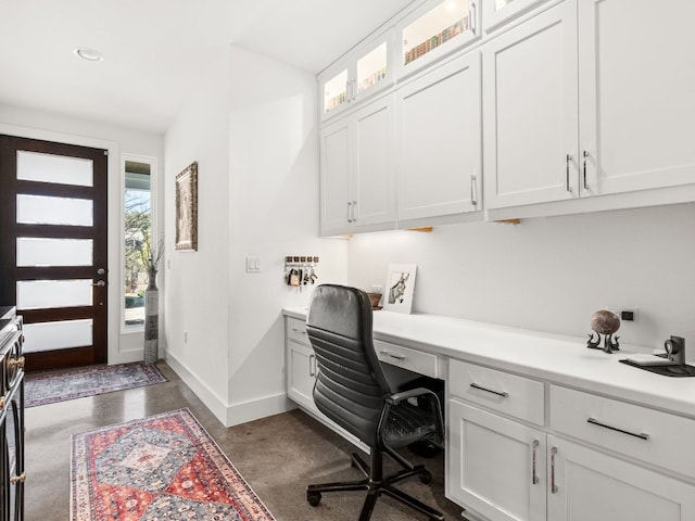 3711 Garden Villa Ln Unit A, Austin, TX 78704 - office with finished concrete flooring and built in desk