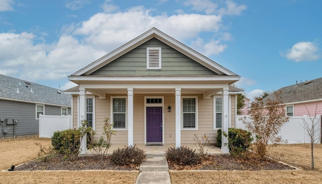 view of front of home with a porch